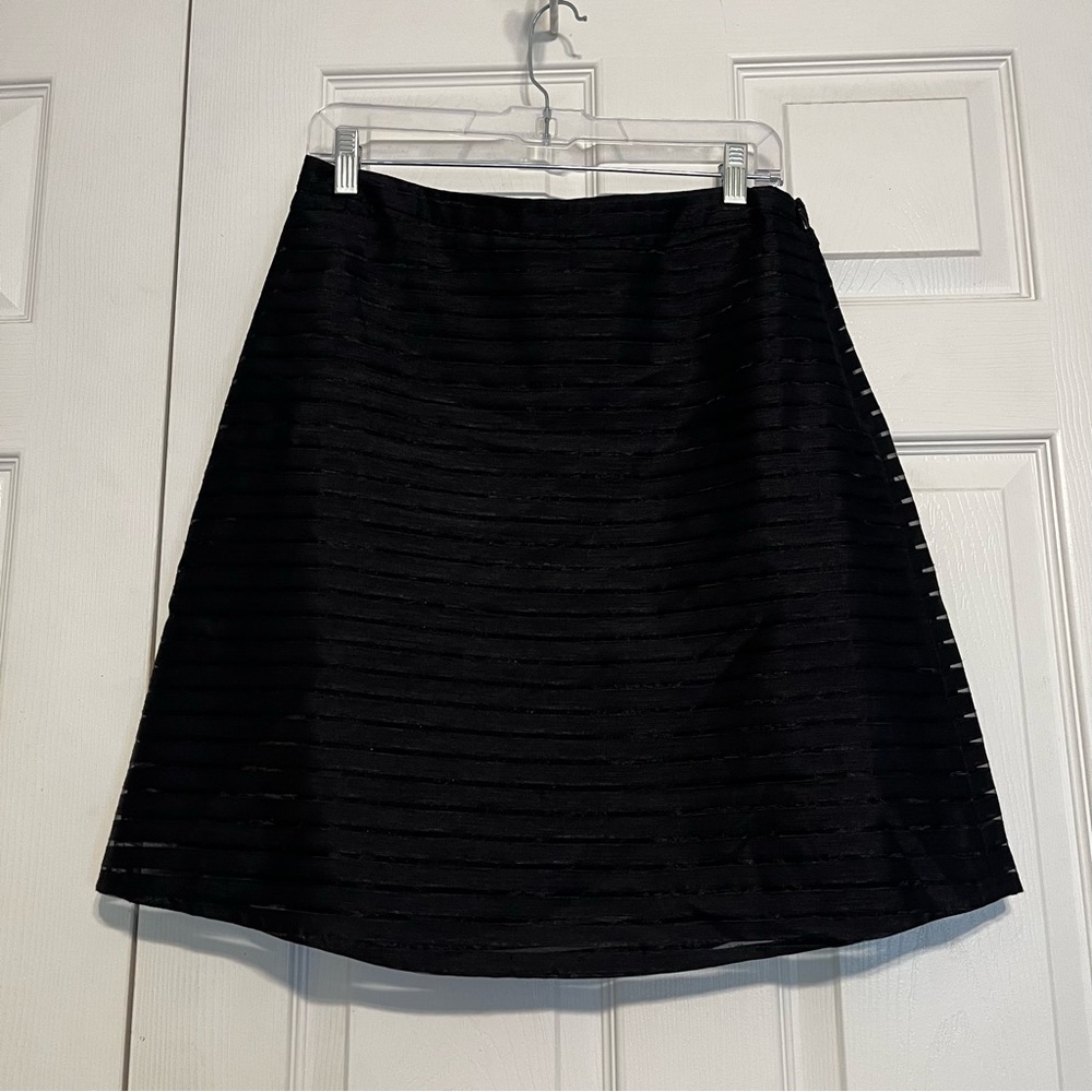 Banana Republic Black On Black Textured Striped Mini Skirt Size 6 Whimsigoth
